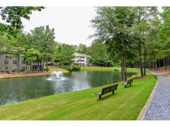 Private lake featuring